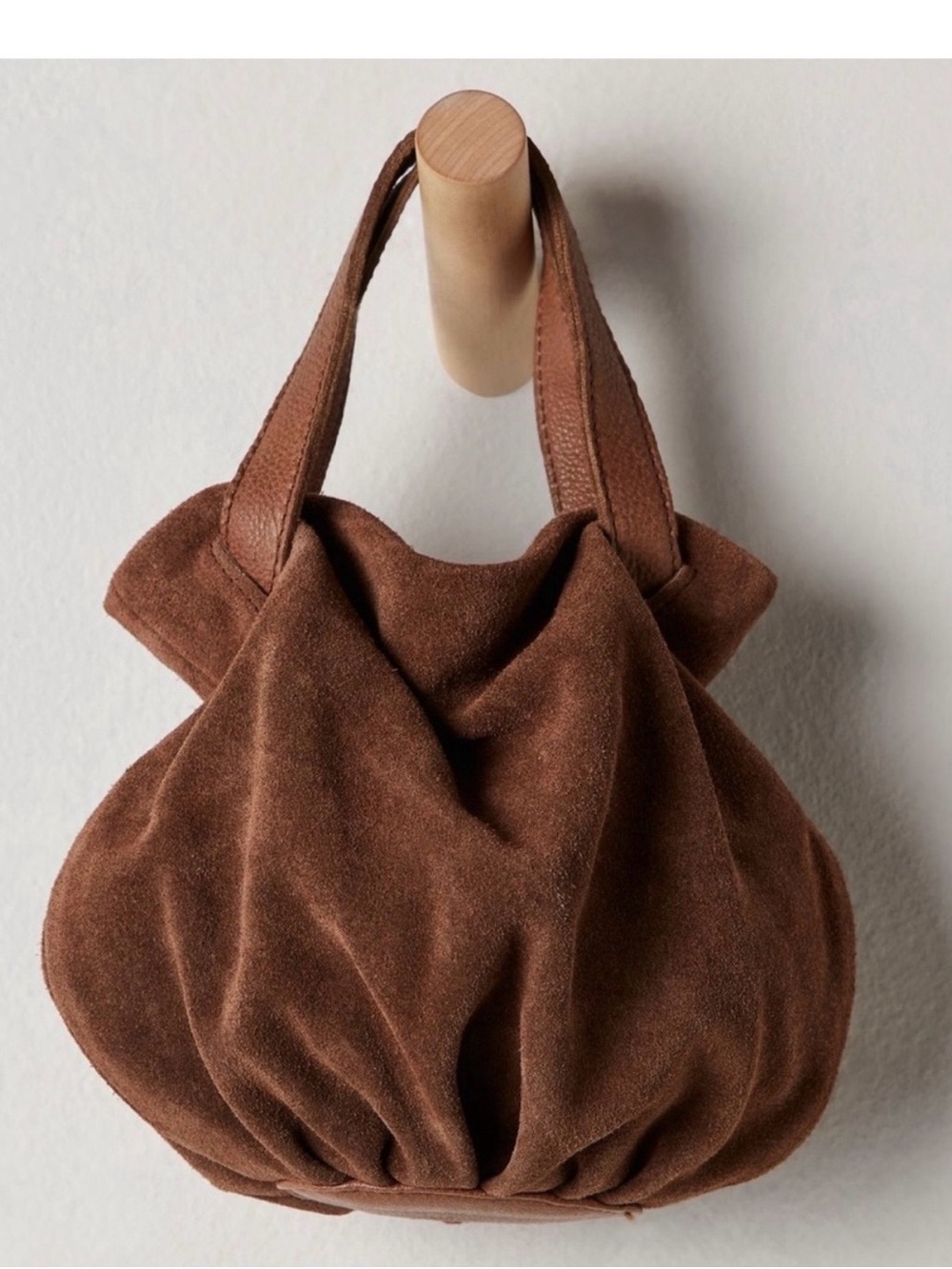 Free People Chocolate Brown Suede Mini Crossbody hand Bag NWT